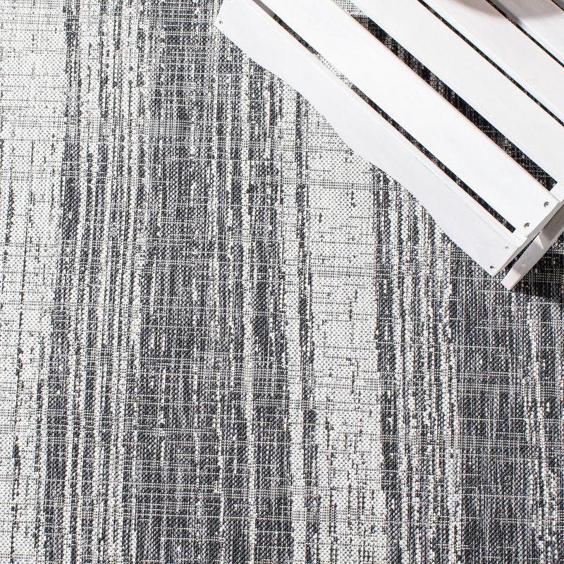 Courtyard CY8393 Power Loomed Indoor/Outdoor Area Rug - Black/Grey - 6'7"x6'7" - Safavieh.