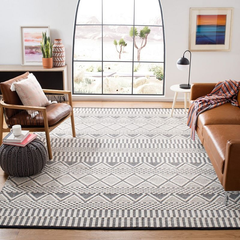 Natura NAT853 Hand Woven Area Rug - Ivory/Black - 8'x10' - Safavieh.