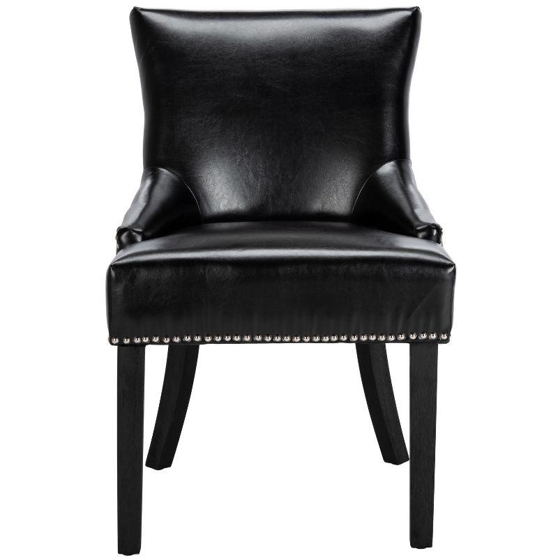 Lotus Kd 19" H Dining Chair With Nail Head Trim (Set of 2) - MCR4700 - Black - Safavieh Couture