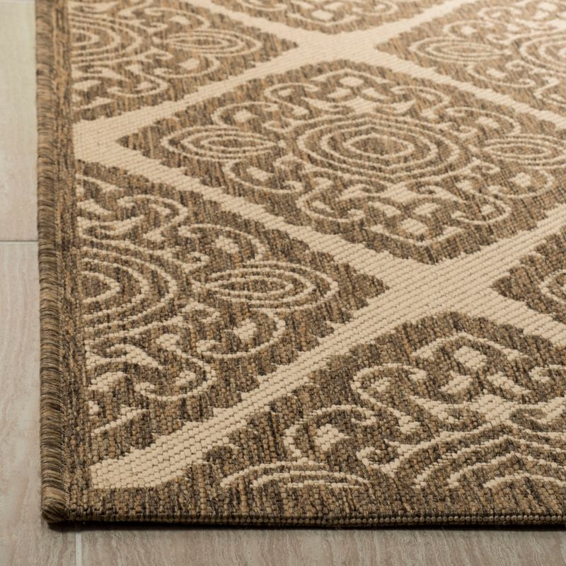 Linden LND132 Power Loomed Indoor/Outdoor Area Rug - Cream/Beige - 6'7"x6'7" - Safavieh.