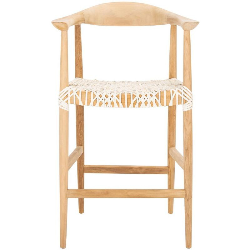 Bandelier Counter Stool - Natural/White - Safavieh