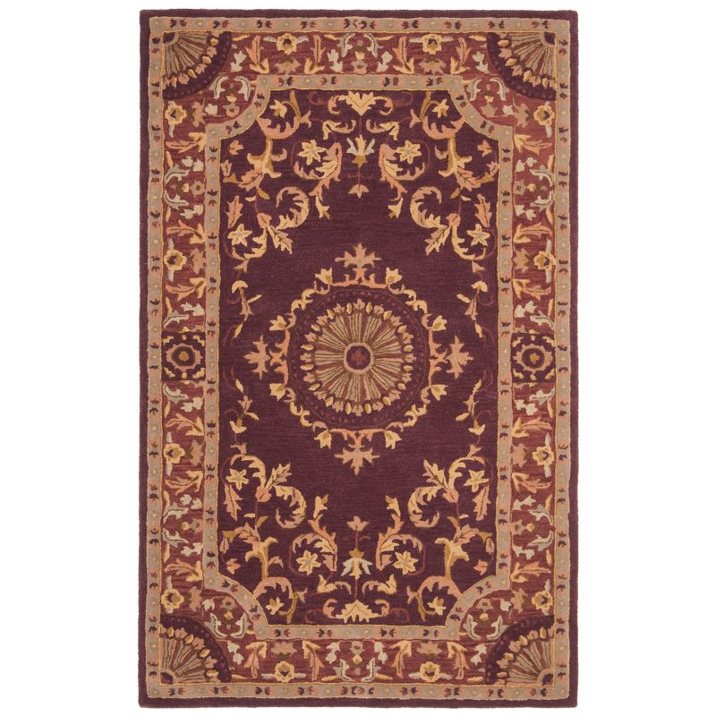 Empire EM459 Hand Tufted Indoor Area Rug - Burgundy - 5'x8' - Safavieh