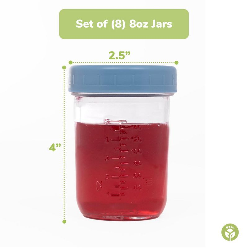 WeeSprout Glass Baby Food Storage Jars w/ Lids - 8oz, 8 Pack Set