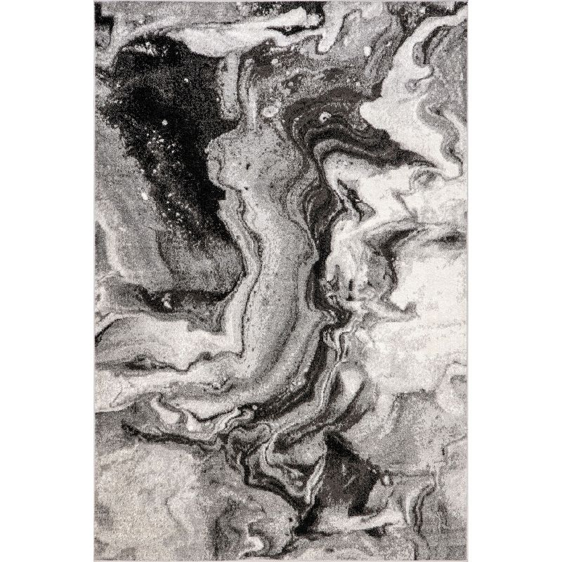 Nuloom Remona Abstract 7x9 Indoor Area Rug for Living Room Bedroom Dining Room Kitchen, Grey/Ivory