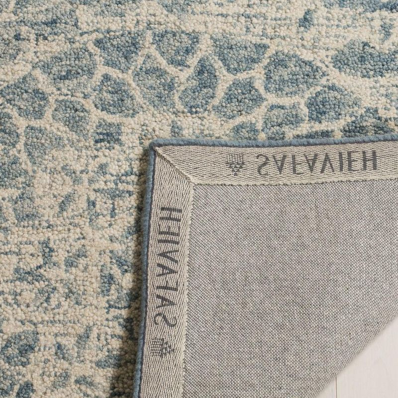 Abstract ABT205 Handmade Indoor Runner - Ivory/Blue - 2'-3"x12' - Safavieh