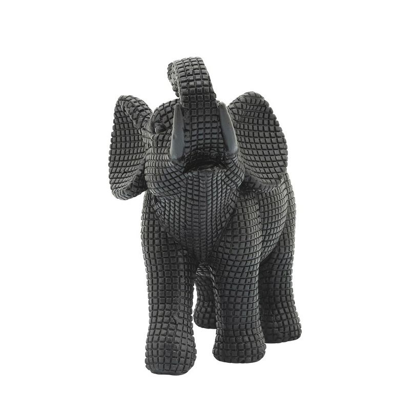 Sagebrook Home 7" Elephant Sculpture - Decorative Polyresin Black Elephant Statue For Home Decor - Table Accent, Desktop Figurine, Creative Home or