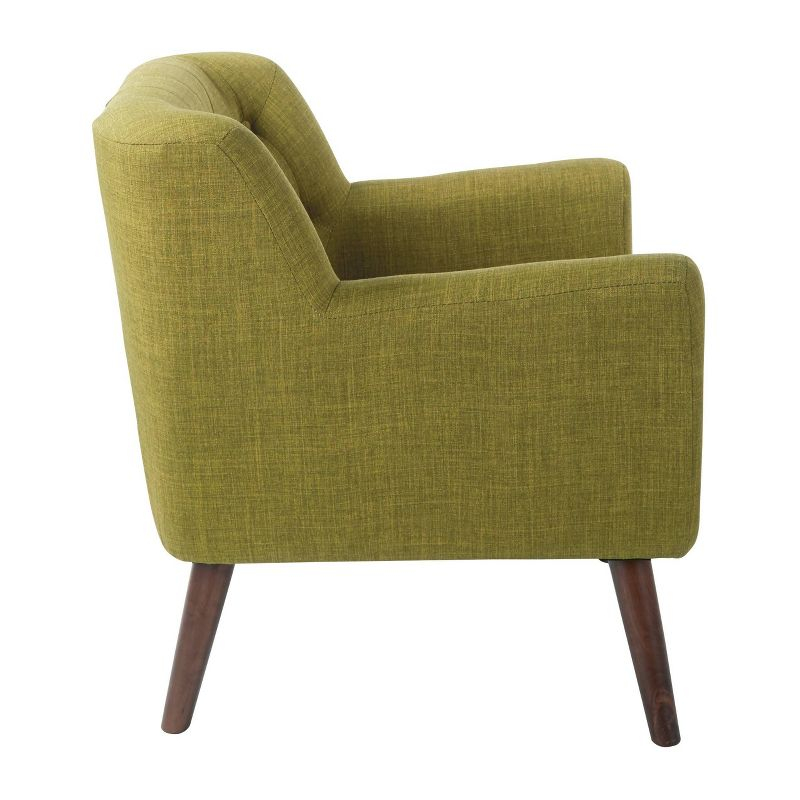 Mill Lane Chair with Coffee Legs Green - OSP Home Furnishings: Upholstered Polyester, Mid-Century Modern
