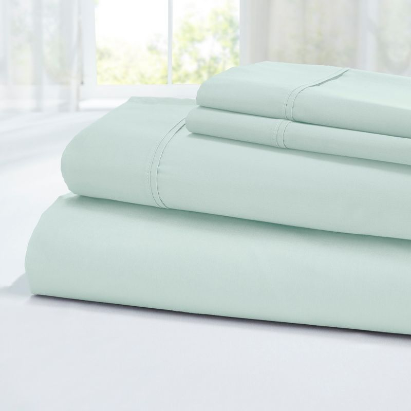 Modern Threads 4-Piece 400 Thread Count Celery Combed Cotton Bed Sheet Set, Full