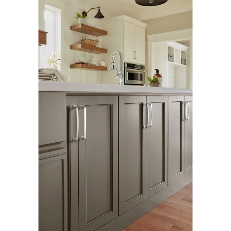 Amerock Ville 6-5/16 inch (160mm) Center-to-Center Satin Nickel Cabinet Pull