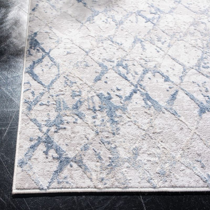 Amelia ALA783 Power Loomed Runner Rug  - Light Grey/Blue - 2'2"x10' - Safavieh.