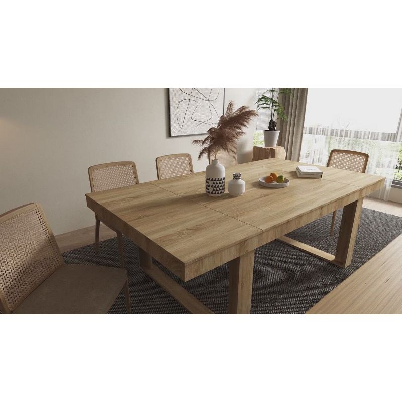 FUFU&GAGA Yellow Log Color Modern Desk For Conference Room Table Computer Desk