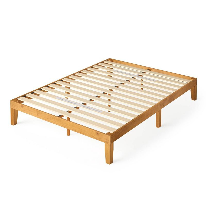 Queen Alexia Standard Wood Platform Bed Frame Natural - Zinus