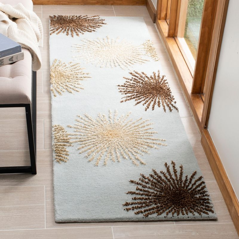 Soho SOH712 Hand Tufted Indoor Runner Rug - Light Blue/Multi - 2'6"x6' - Safavieh.