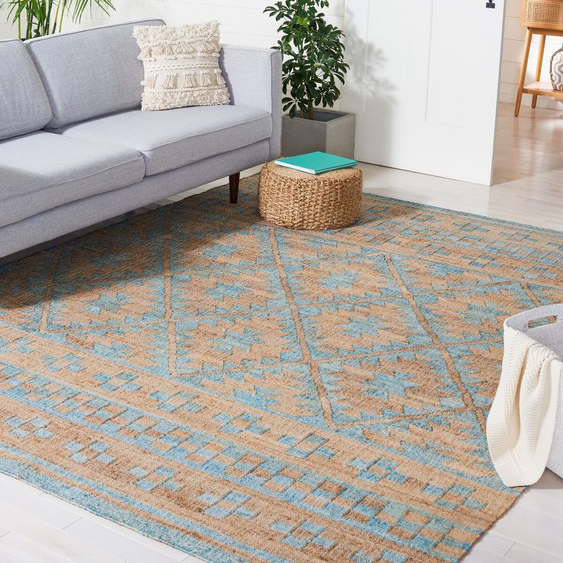 Kilim KLM757 Hand Woven Area Rug - Blue/Natural - 8'9"x11'9" - Safavieh.