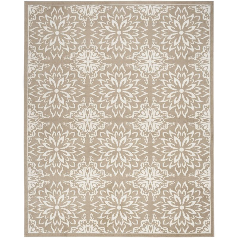 Nourison Jubilant Floral Transitional Indoor Rug Taupe 7'10"x9'10"