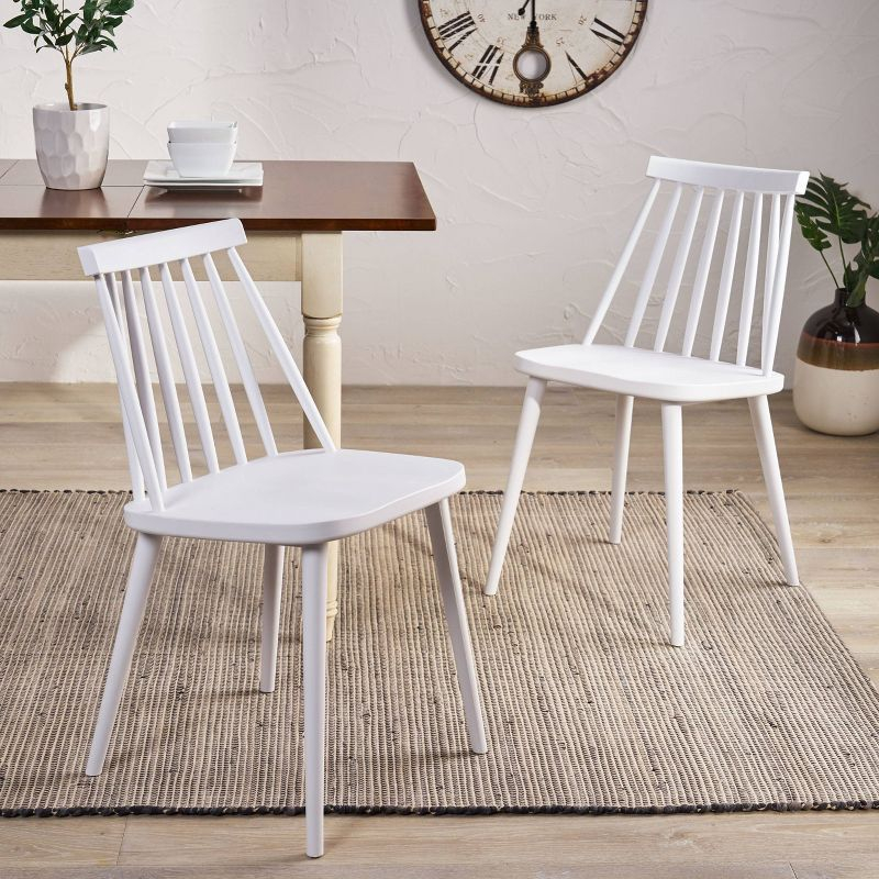 Gracie Oaks Farmhouse Spindle Back Dining Chairs,Set Of 2