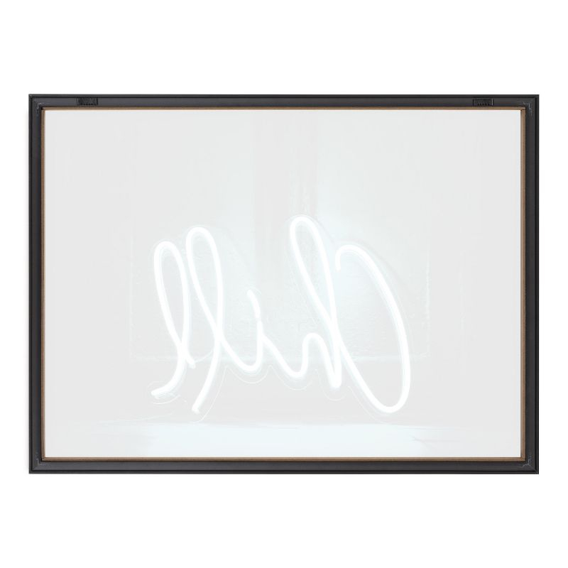 Kate and Laurel Blake Chill Neon Sign Framed Printed Glass by The Creative Bunch Studio, 18x24, Gray