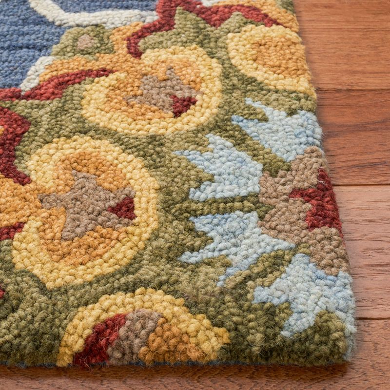 Blossom BLM401 Hand Tufted Area Rug - Navy/Multi - 4'x4' - Safavieh.