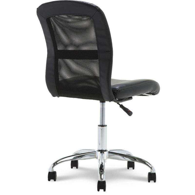 Essentials Computer Chair Ingenuity Black - Serta: Armless, Adjustable, Padded, Modern Office Seating