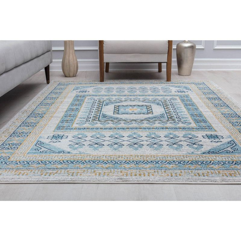 Rugs America Harper HY40G Morning Glory Abstract Vintage Gray Area Rug for Dining Room Rug Neutral Rug Living Room Rug Kitchen, 2'6" x 8'