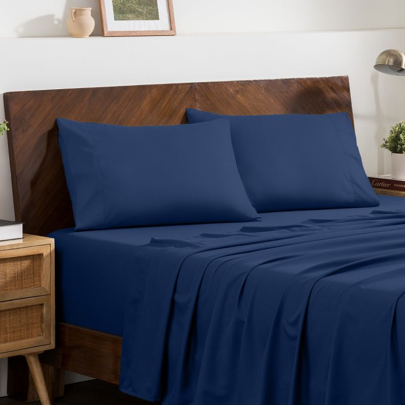 Microfiber King - Envelope - 20 x 36 Dark Blue Pillowcase Set by Bare Home
