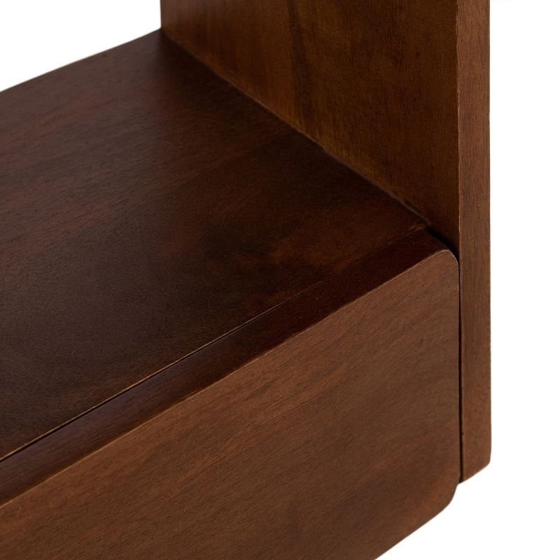 Kate & Laurel All Things Decor 18"x24" Kato Wall Shelf with Drawer Walnut Brown