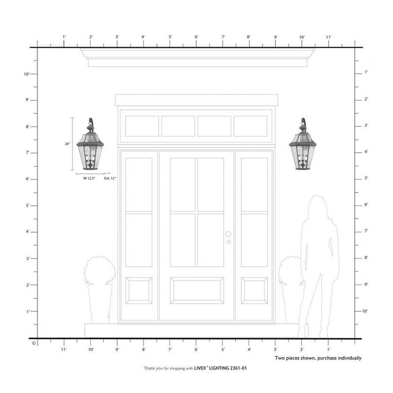 Livex Lighting Georgetown 3 - Light Wall Light in  Brushed Nickel