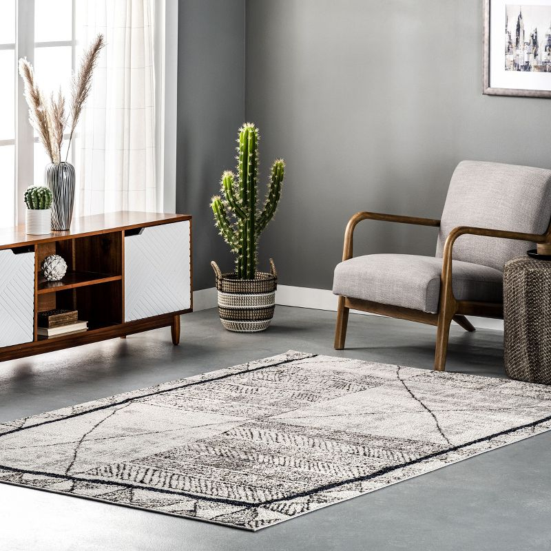 Nuloom Simone Global-Inspired Moroccan Cotton Blend Indoor Area Rug - Beige 5x7