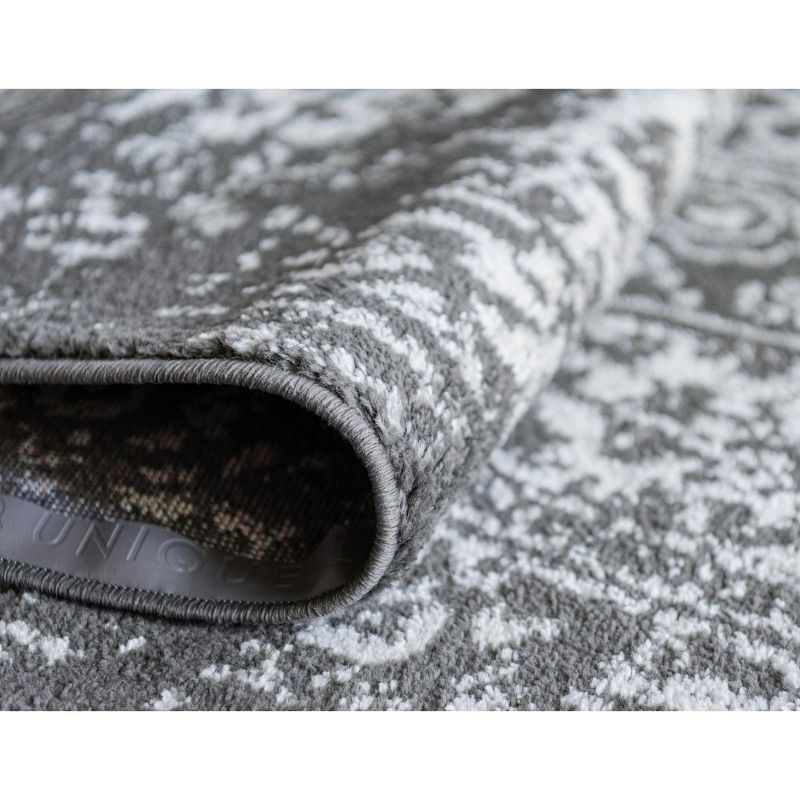 Unique Loom 5' 3 x 5' 3 Round Dark Gray Richmond Medallion Area Rug