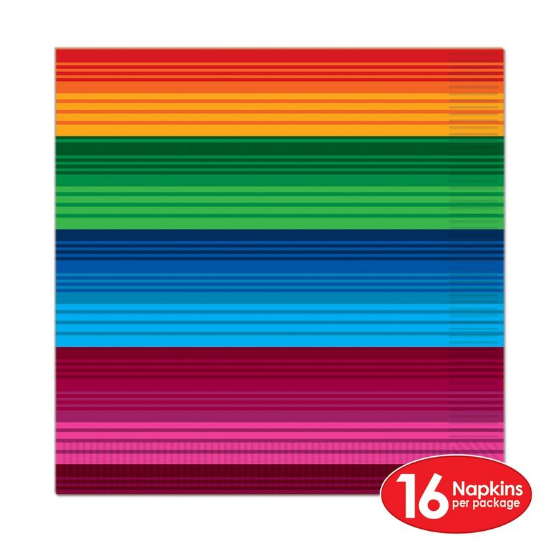Beistle Fiesta Luncheon Napkins, (48/Pkg) Multicolored