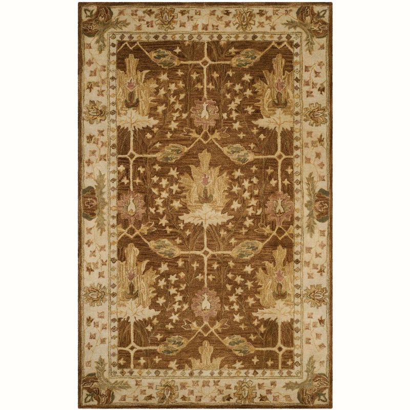 Antiquity AT840 Hand Tufted Indoor Area Rug - Brown/Beige - 5'x8' - Safavieh