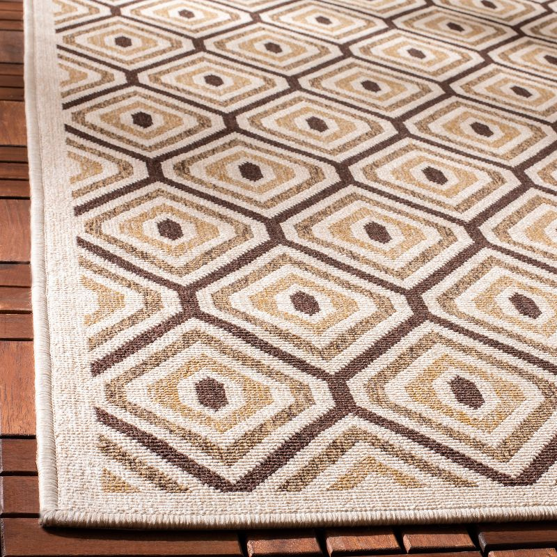 Veranda VER003 Power Loomed Indoor/Outdoor Area Rug - Cream/Chocolate - 8'x11' - Safavieh.
