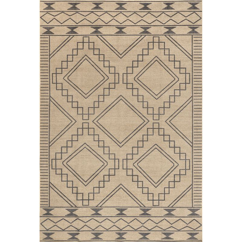 Nuloom Elin Moroccan Border Easy-Jute Machine Washable Indoor Area Rug 5' x 8' in Natural