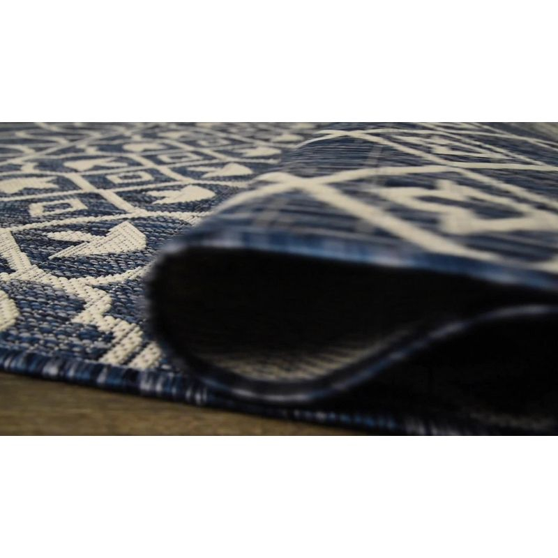 3'x5' Kafel Modern Bohemian Indoor/Outdoor Area Rug, Black/Ivory - JONATHAN Y