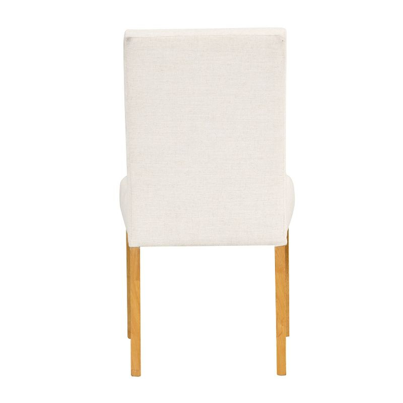 HomePop Set of 2 Tufted Back Dining Chairs Cream: Upholstered, Plywood Frame, 300lbs Capacity