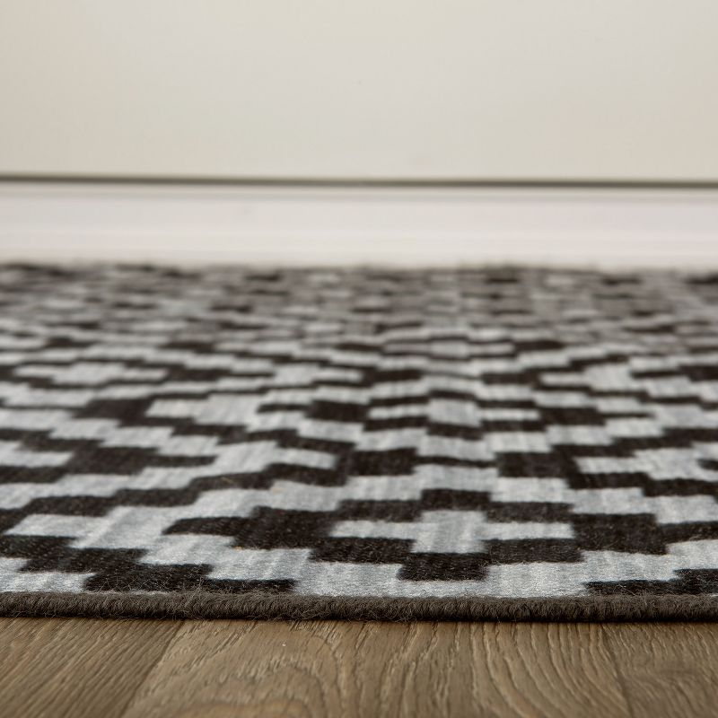World Rug Gallery Contemporary Geometric Trellis Indoor/Outdoor Area Rug - GRAY 5' X 7'
