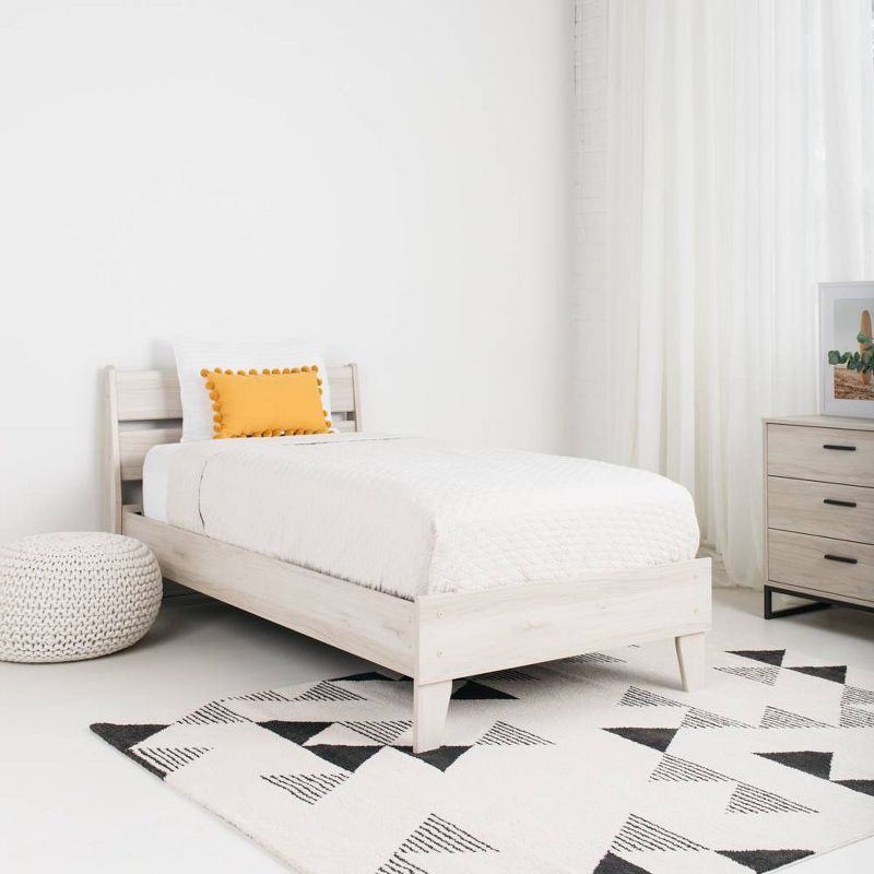 Twin Socalle Platform Bed Natural - Signature Design by Ashley: Contemporary Space-Saving, No Box Spring Required