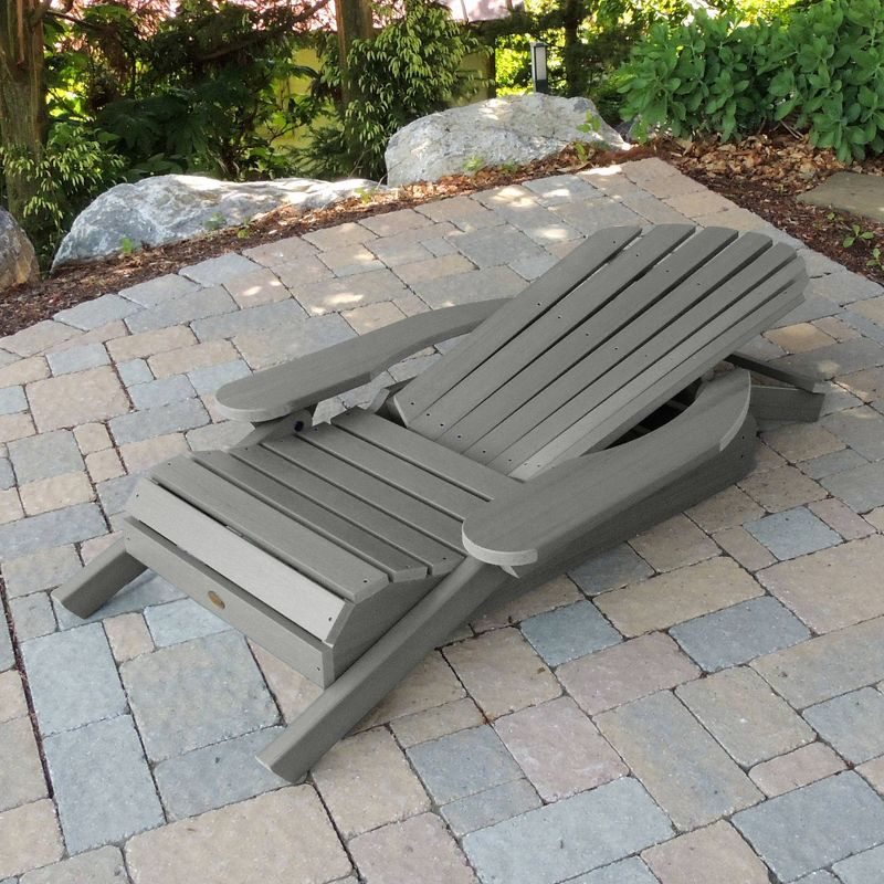 Hamilton 2pk Folding & Reclining Adirondack Chairs - Coastal Teak - highwood: Weather-Resistant Outdoor Seating