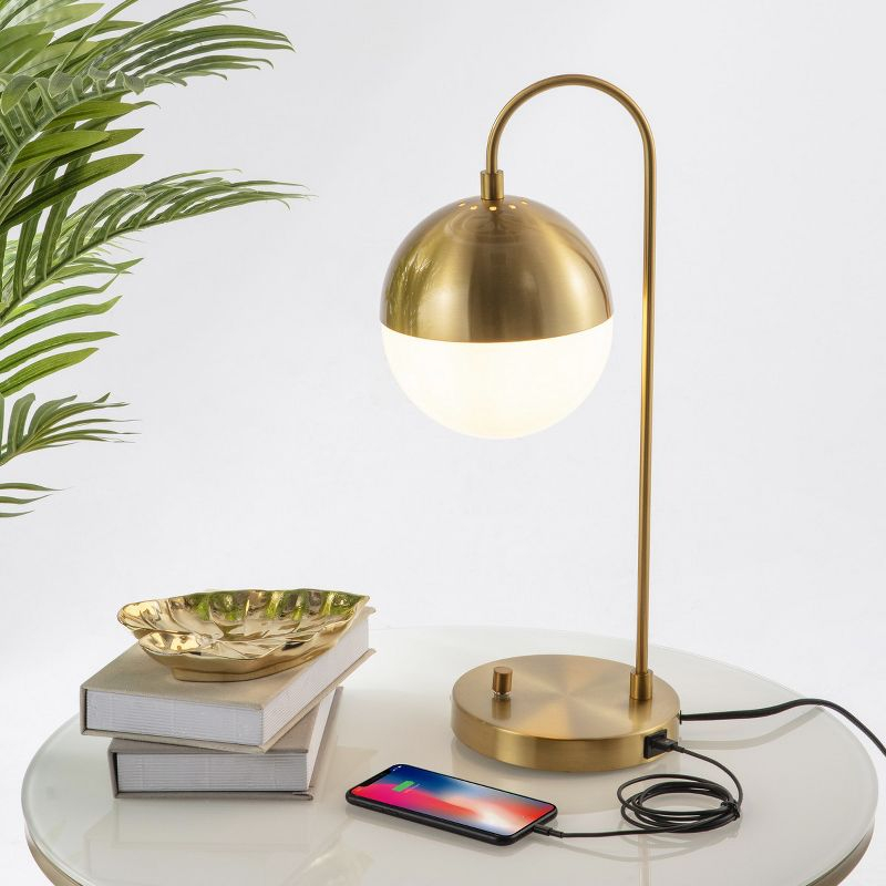 Cappi Table Lamp W/ USB Port - 20.5 Inch Height - TBL4040 - Brass - Safavieh