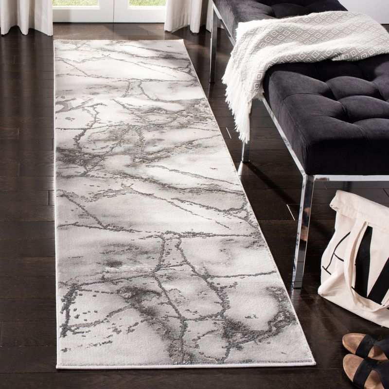 Craft CFT877 Loomed Indoor Runner Rug - Grey/Silver - 2'3"x22' - Safavieh