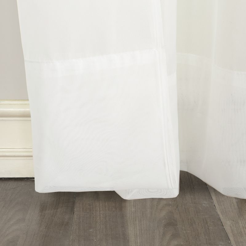 59"x63" No. 918 Sheer Emily Voile Tab Top Curtain Panel White: Transitional Indoor Polyester Drapery