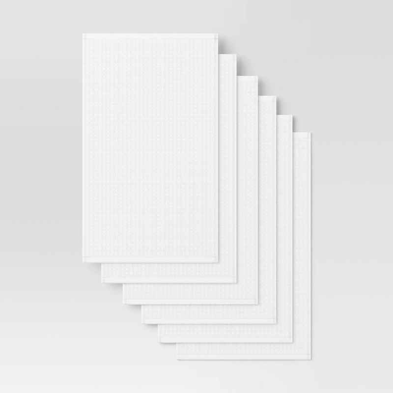 6pc Terry Kitchen Towels White - Room Essentials™: Cotton Gingham Check, Dish & Cleaning Towels, OEKO-TEX Certified