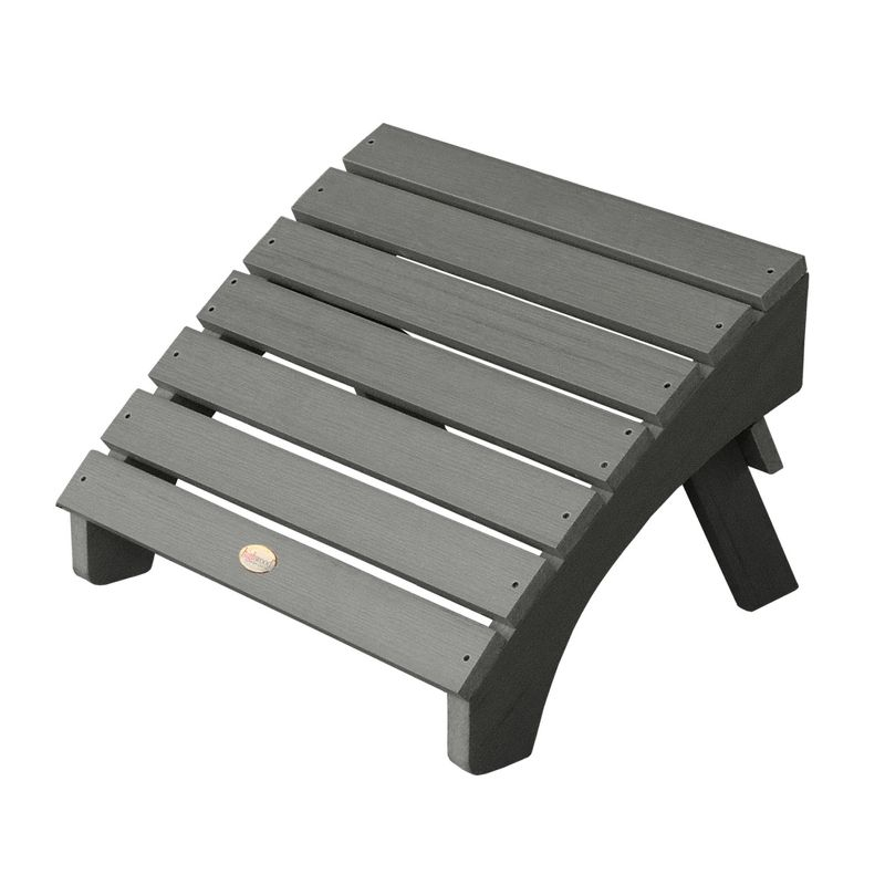Folding Adirondack Patio Ottoman Coastal Teak Gray - highwood: All-Weather, Water-Resistant, No Assembly Required