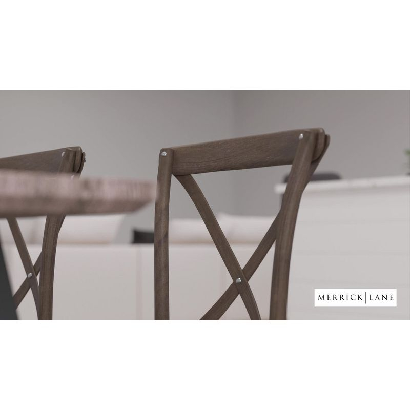 Merrick Lane X-Back Bistro Style Wooden High Back Dining Chair in Lime Wash