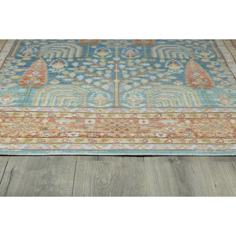 Momeni 5'3"x7'3" Isabella Arely Machine Loomed Area Rug Blue: Classic Medallion Pattern, Low Pile, Indoor Use