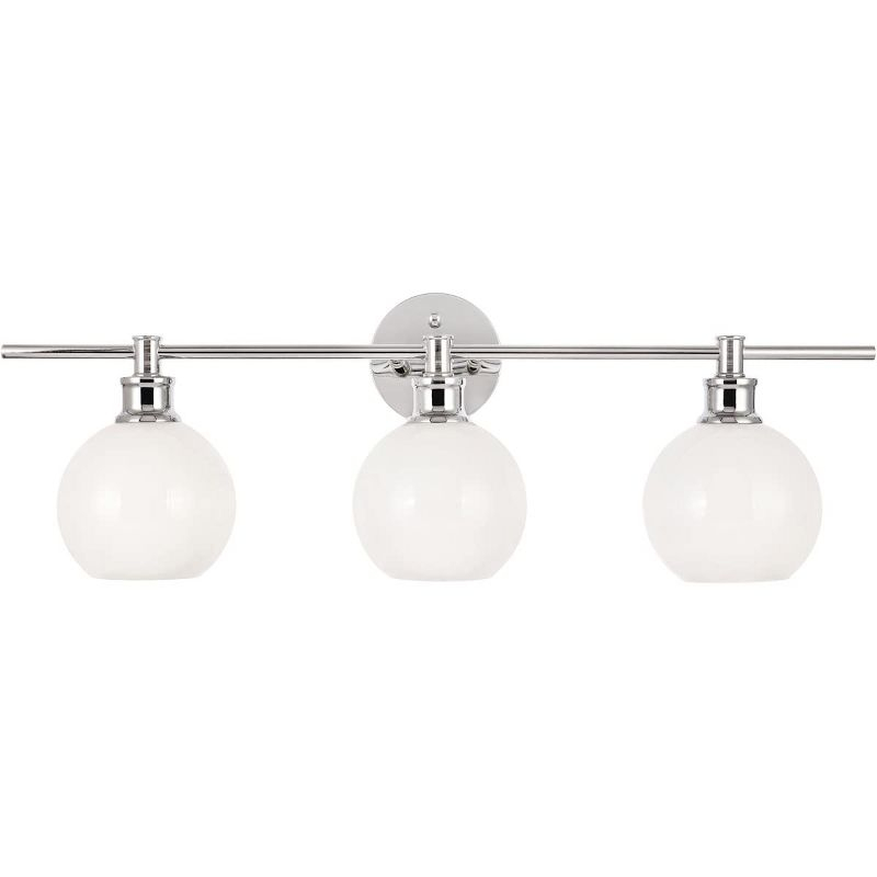 Elegant Lighting Collier 3 light Chrome and Frosted white glass Wall sconce