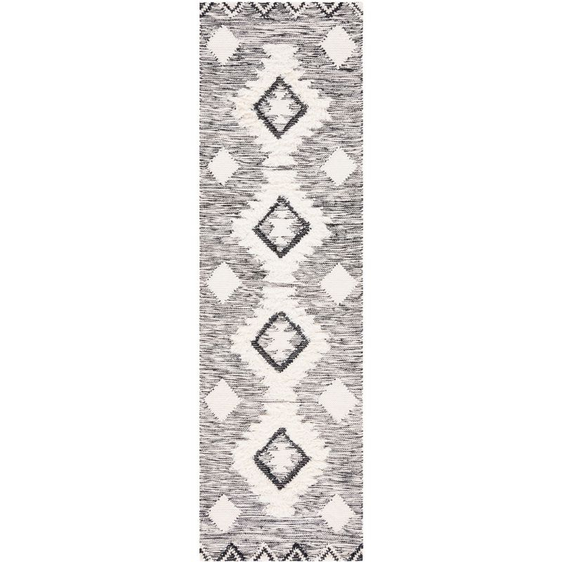 Kenya KNY275 Hand Woven Runner Rug - Black/Ivory - 2'3"x8' - Safavieh.