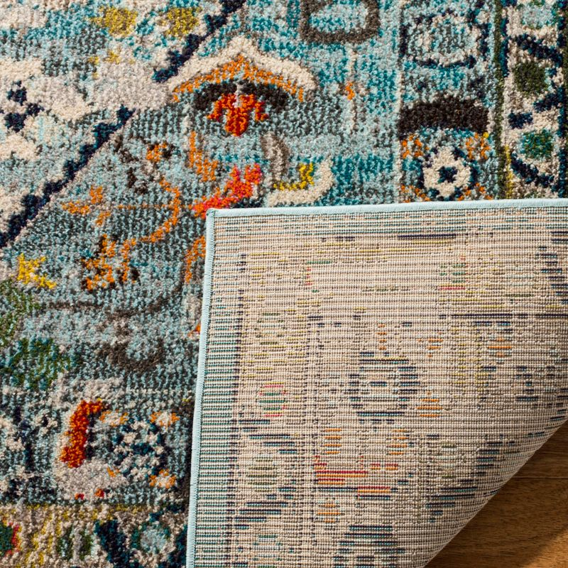 Monaco MNC255 Power Loomed Runner Rug - Blue/Light Grey - 2'2"x6' - Safavieh.
