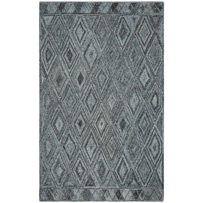 Abstract ABT618 Handmade Indoor Area Rug - Blue/Black - 5'x8' - Safavieh
