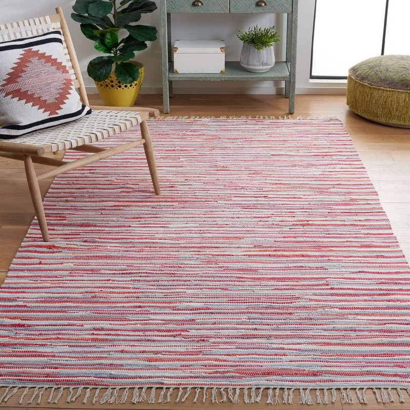 Rag Rug RAR129 Hand Woven Indoor Area Rug - Red/Multi - 5'x8' - Safavieh.